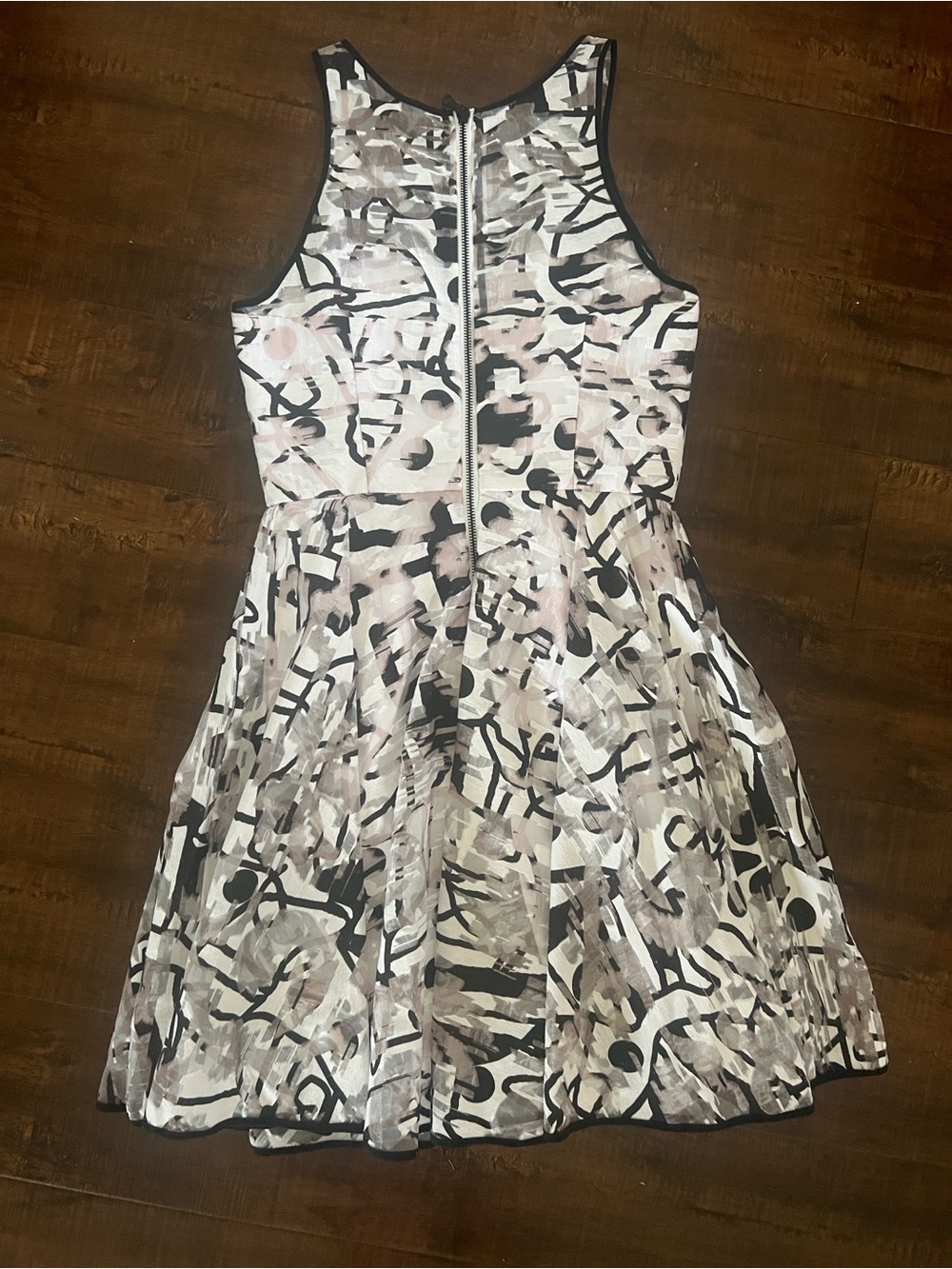 Milly New York "Surrealist" Fil Coupé Scribble Print Dress - Picture 3 of 7